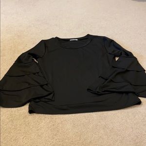 Black Bell Sleeved Top